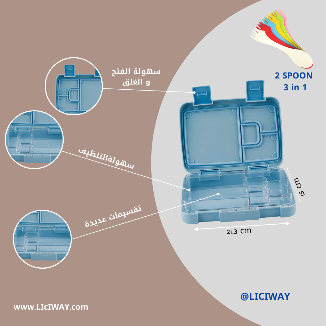 Lunch Box (21.3× 15)cm (Blue)