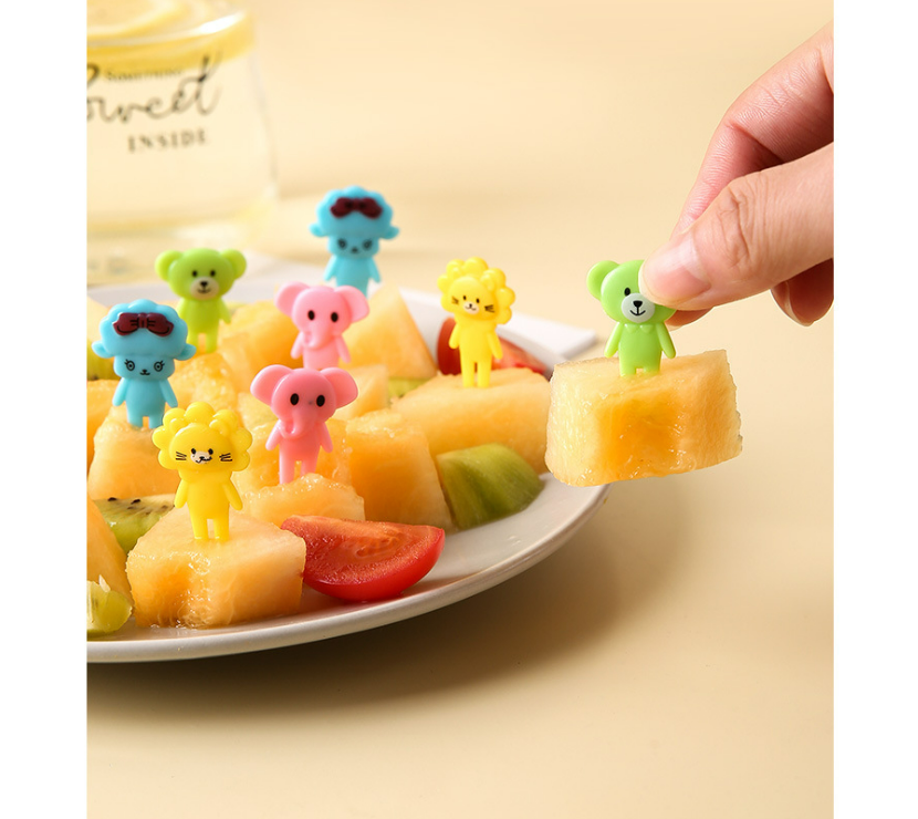Bear lion sheep fruit forks 2024 (10pcs)