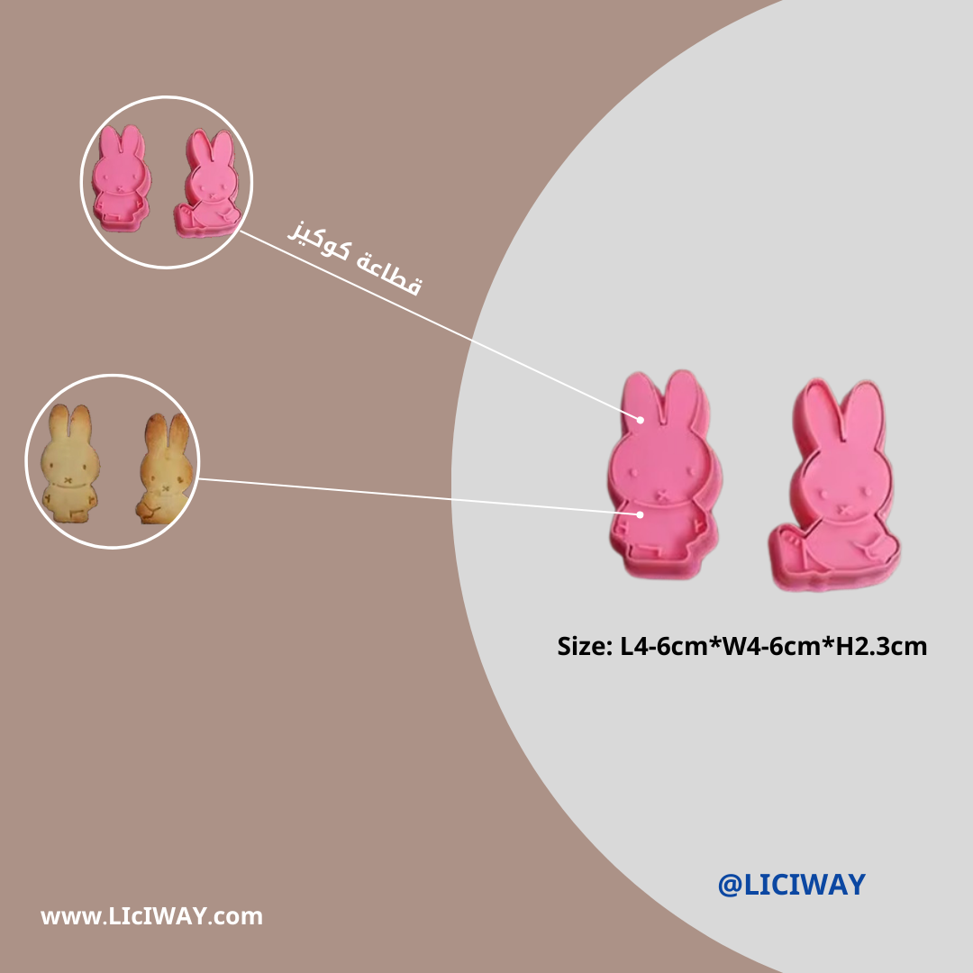 2pcs Pull-press cookie mold( Miffy Rabbit)