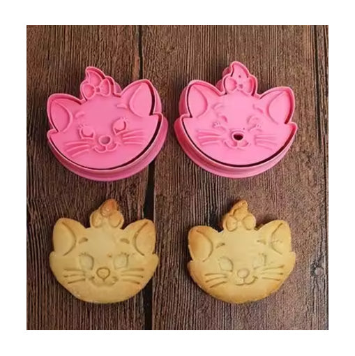2pcs Pull-press cookie mold (Cat)