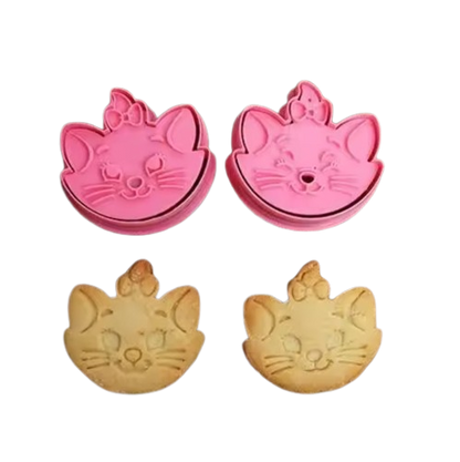 2pcs Pull-press cookie mold (Cat)