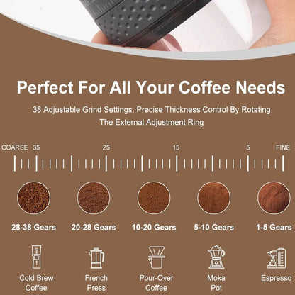 Electric Coffee Grinder Adjustable Coffee Burr 1500w