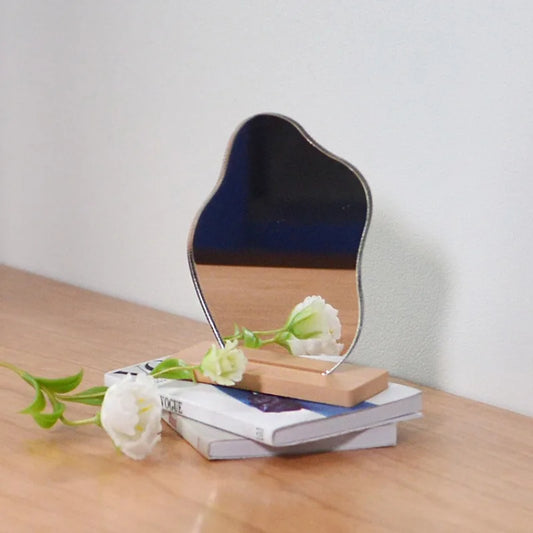 1:12 1:6 Mini Desktop Mirror Dresser Makeup Mirror Model Dollhouse Miniature Scale Home Decor Decoration Doll Accessories Crafts
